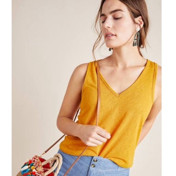 Anthropologie Tops - Saturday Sunday Mustard Sweet Escape Tank Top